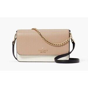 New Kate Spade Madison Small Flap Crossbody Leather Toasted Hazelnut Multi